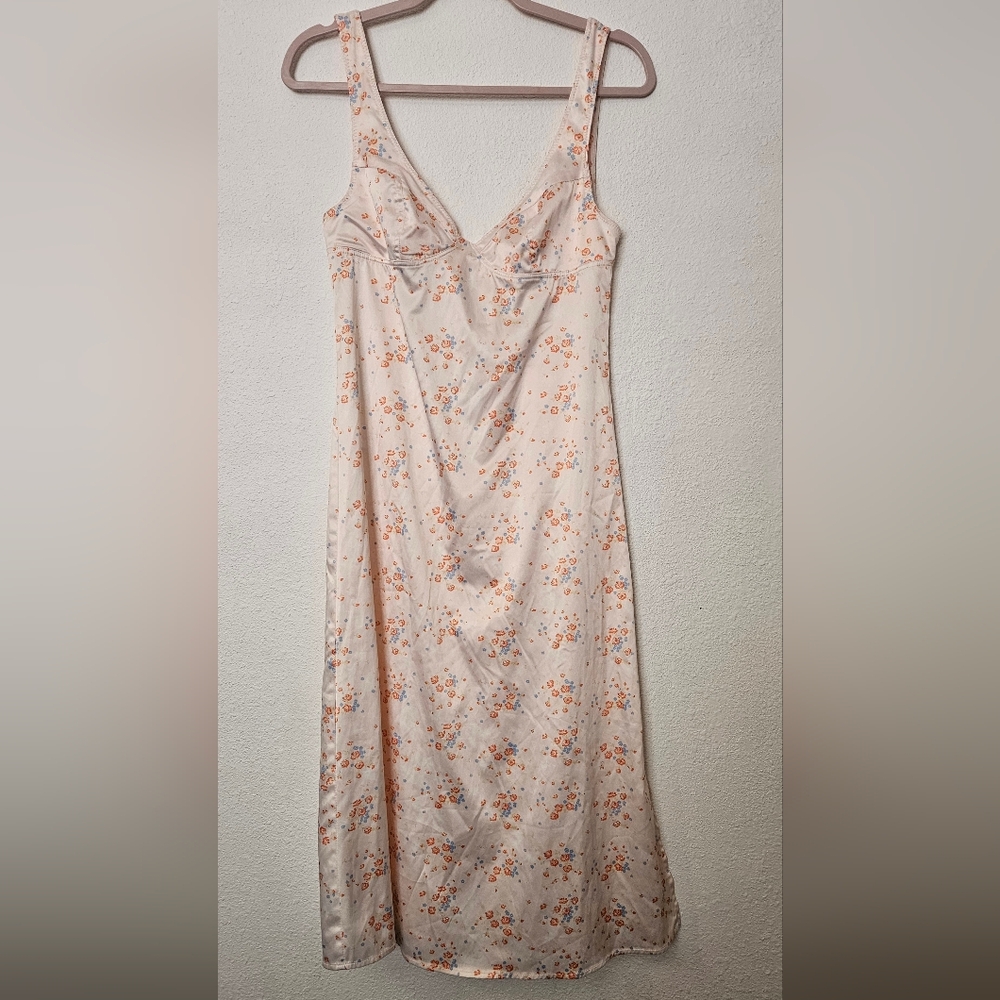 Urban Outfitters Light Pink Floral Maxi Slip Dress